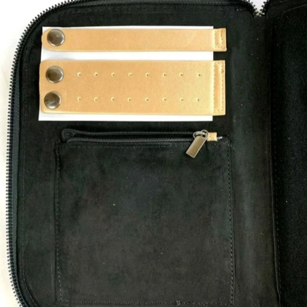 Halston Vegan Leather Gold Jewelry Case Travel Organizer
